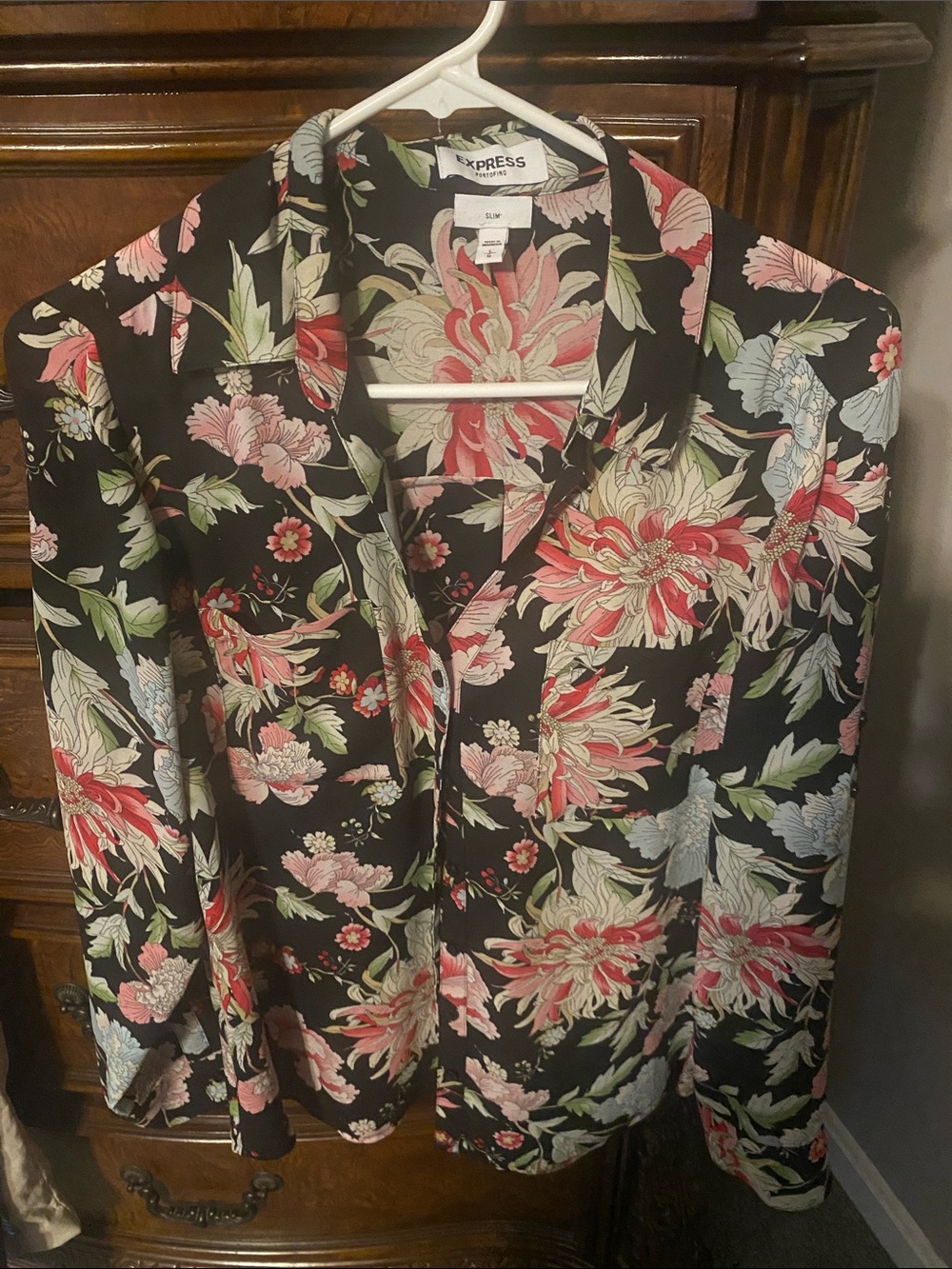 Express floral print portofino blouse